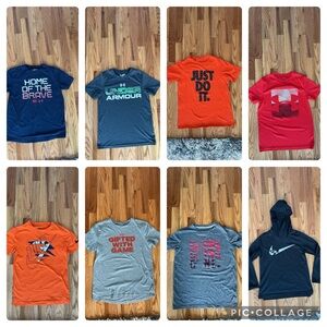 Under Armour Orange and Black Short Sleeve Tees